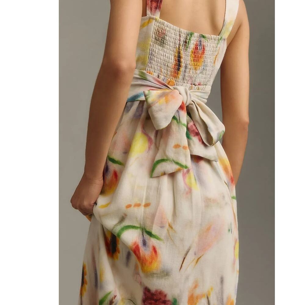NWT Anthropologie Klaas Jonkman Sleeveless Square-Neck Linen Midi Dress $148  3X - Picture 3 of 5